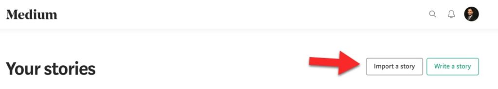 how to import a story on Medium
